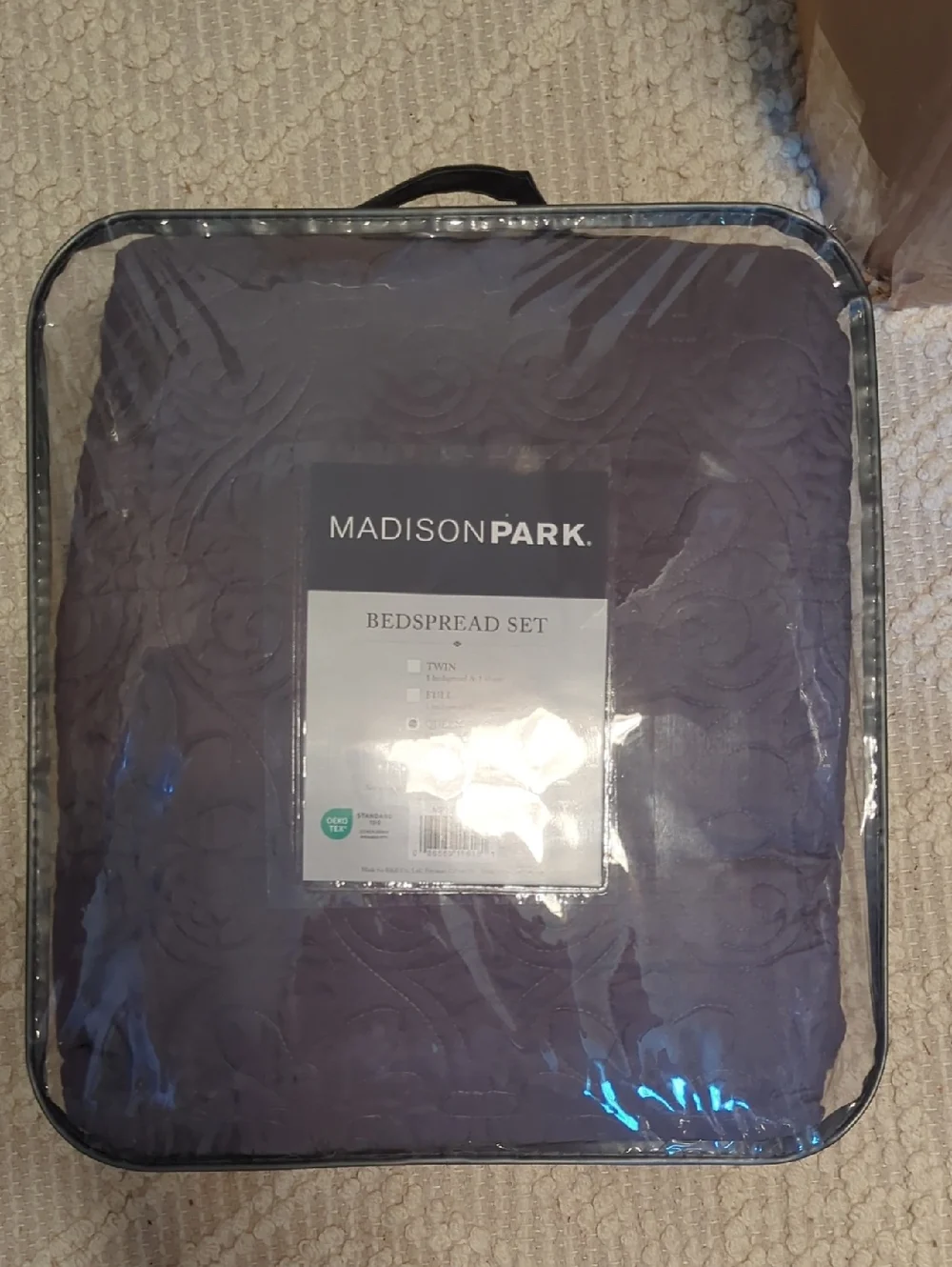 Madison Park Quebec Reversible Damask Design, Double Sided Quilt Queen Cotton